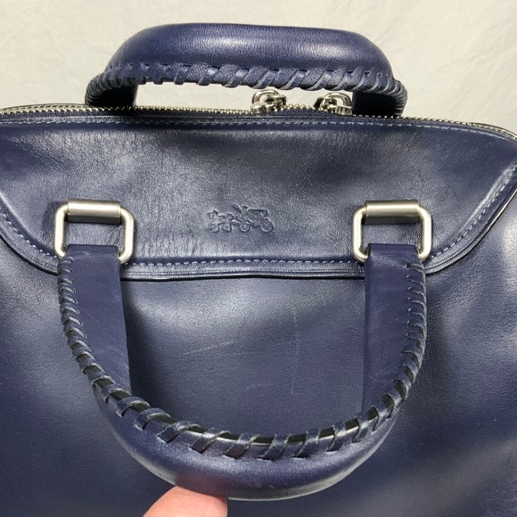 Coach Ace Blue Leather Satchel Crossbody - 37017 - Picture 8 of 16